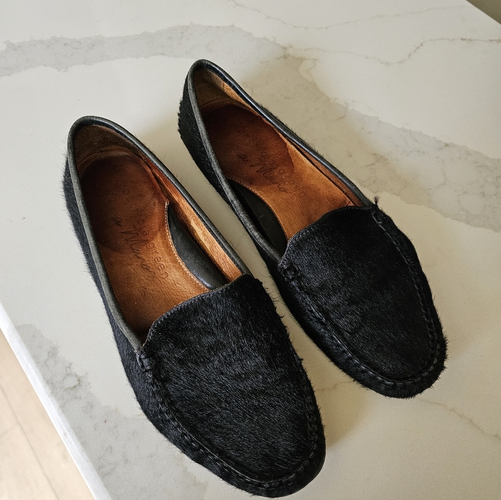 $328 Patricia Green Jillian Calf Hair Riding Moccasin Loafers 7